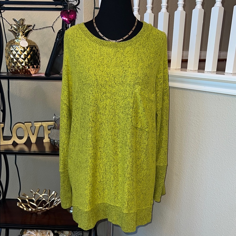 Westbound Lime Green Long Sleeve Top